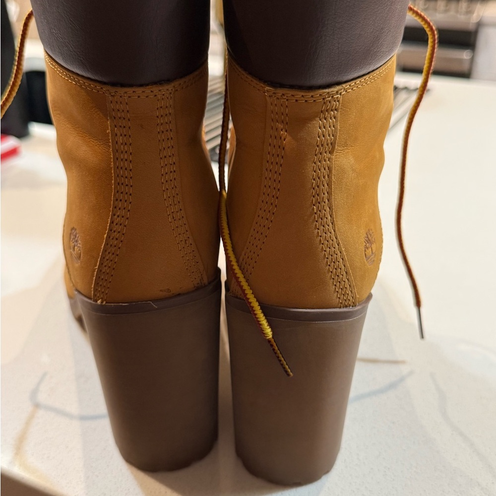 Timberland Yellow Lace-Up Heeled Boots - Picture 5 of 9